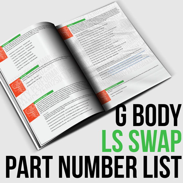 G Body LS Swap Part Number List